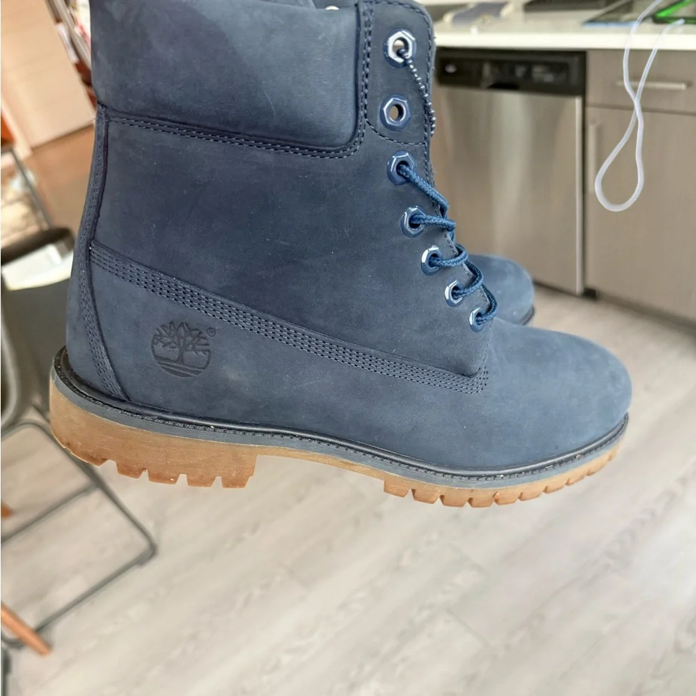 Timberland Men's Navy Lace-Up Waterproof Work Boots